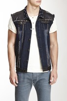 Thumbnail for your product : American Stitch Faux Leather Trim Studded Denim Vest