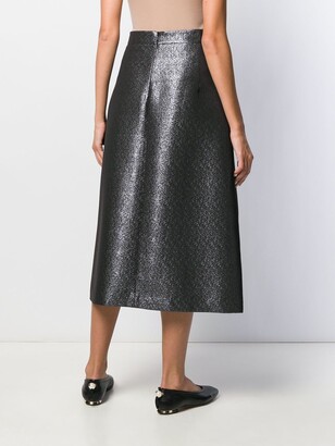 Odeeh Shimmery Midi Skirt