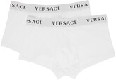Thumbnail for your product : Versace Underwear Two-Pack White Logo Band Boxer Briefs