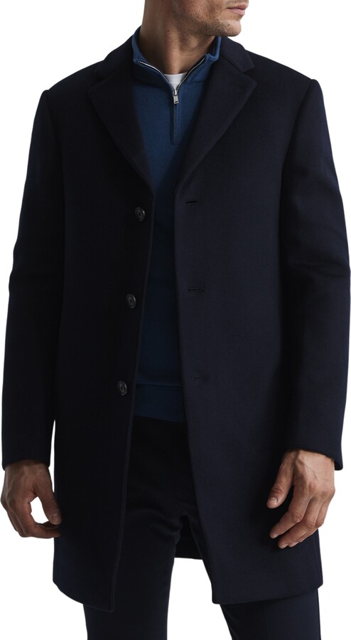 Reiss Gable Single Breasted Wool Blend Overcoat - ShopStyle