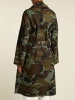 Thumbnail for your product : Nili Lotan Farrow Camouflage-print Cotton-blend Trench Coat - Womens - Khaki