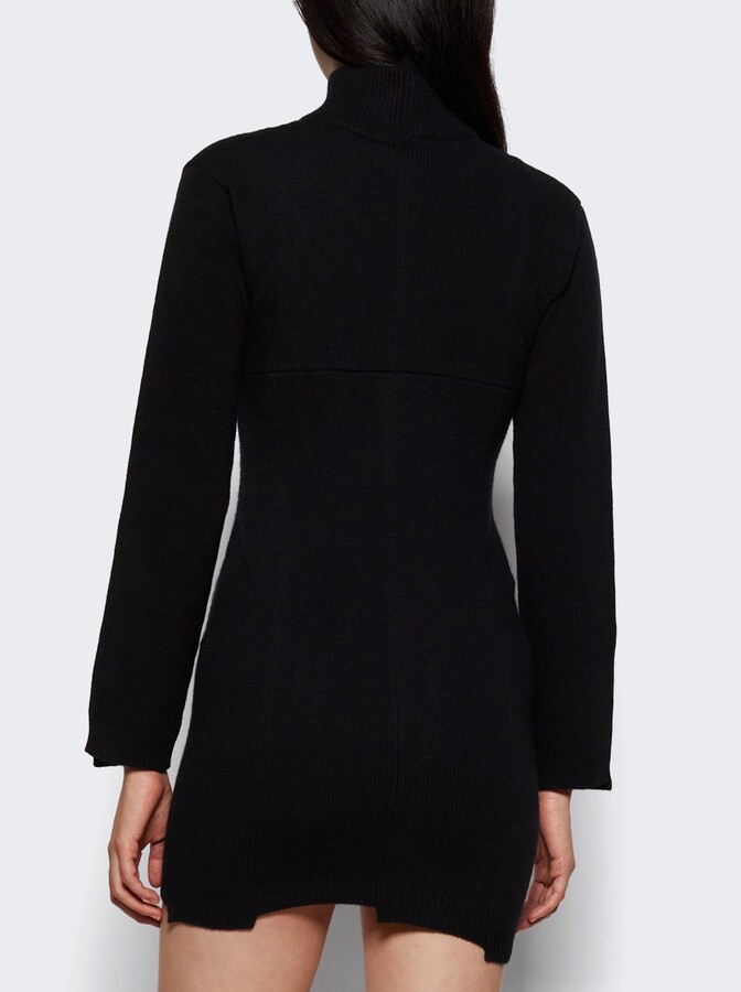 Vetements Cut-up Knitted Mini Dress Black