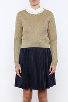 Thumbnail for your product : CQ By Caribbean Queen Gold Cropped Sweater