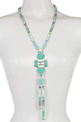 Natasha Accessories Stone & Crystal Detail Drop Necklace