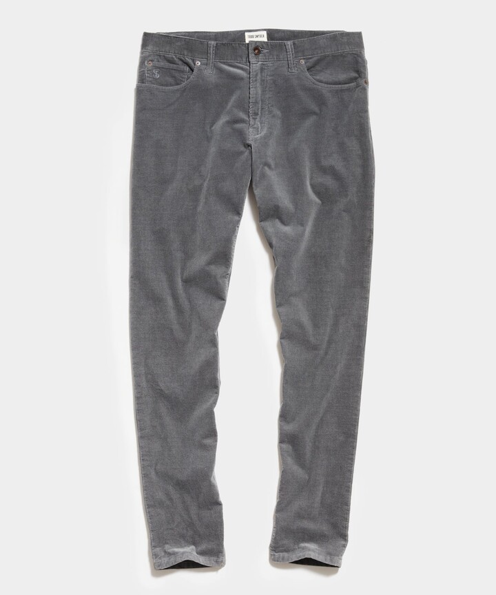 Todd Snyder Slim Fit 5-Pocket Italian Corduroy Pant in Slate Grey