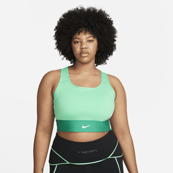 Nike Women's Swoosh Medium-Support 1-Piece Padded Longline Sports Bra (Plus  Size) in Green - ShopStyle
