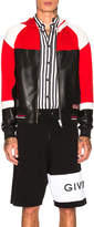 Thumbnail for your product : Givenchy Perforated Leather Felpa Hoodie in Black & Red & White | FWRD