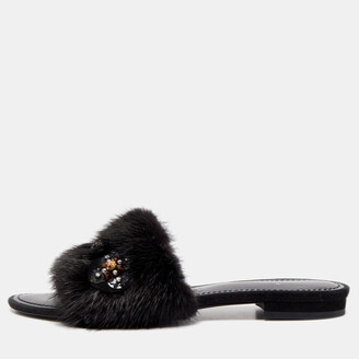 Louis Vuitton, Shoes, Louis Vuitton Pool Pillow Comfort Mule Fur Mink  Slippers