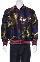 Thumbnail for your product : Gucci 2017 Silk-Blend Jacquard Bomber Jacket w/ Tags