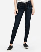 Thumbnail for your product : Express Mid Rise Dark Wash Jean Leggings