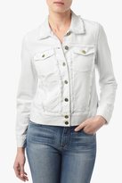 Thumbnail for your product : 7 For All Mankind Raw Edge Denim Jacket With Pearlized Buttons In White Fashion