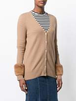 Thumbnail for your product : Simonetta Ravizza fur-trim knitted cardigan