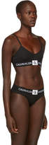 Thumbnail for your product : Calvin Klein Underwear Black Triangle Monogram Mesh Bra