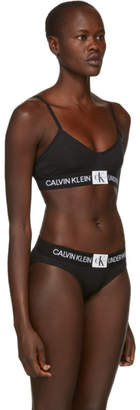Calvin Klein Underwear Black Triangle Monogram Mesh Bra
