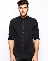 Thumbnail for your product : ASOS Twill Shirt In Long Sleeve With Acid Wash