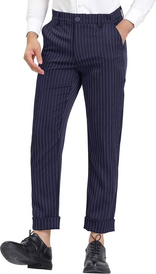 vertical striped trousers
