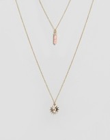 Thumbnail for your product : ASOS Crystal Sun Multi Row Semi Precious Choker Necklace