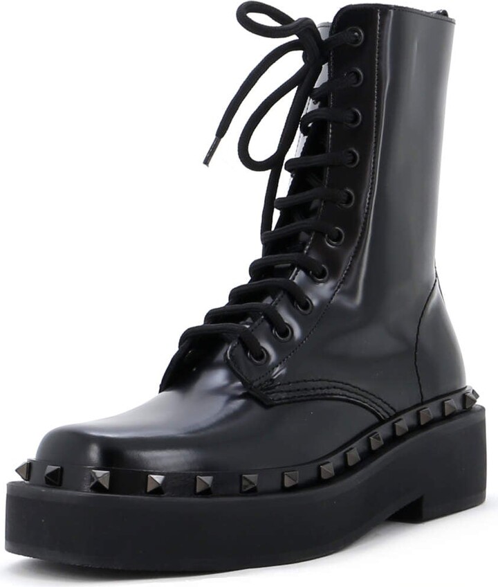Valentino Garavani Women's Rockstud M-Way Combat Boots Leather