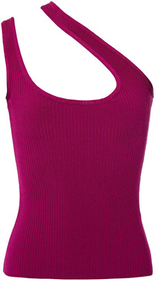 Zimmermann Wavelength One-shoulder Ribbed Stretch-knit Top