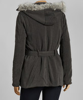 Thumbnail for your product : Dollhouse Charcoal Hooded Belted Peacoat - Plus