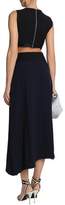 Thumbnail for your product : Amanda Wakeley Cutout Belted Stretch-ponte And Crepe Midi Dress