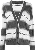 Thumbnail for your product : Brunello Cucinelli striped V-neck cardigan