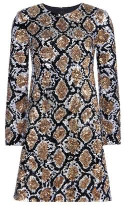 Saint Laurent Sequin-embellished silk dress
