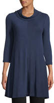 Thumbnail for your product : Joan Vass Striped Cowl-Neck Swing Tunic