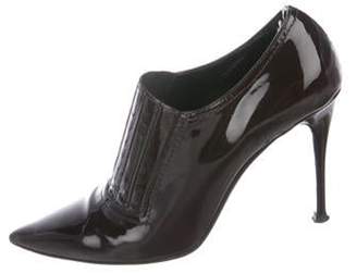 Valentino Patent Leather Booties Brown Patent Leather Booties