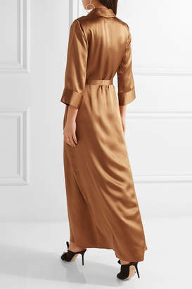 Reformation Silk Wrap Maxi Dress - Bronze