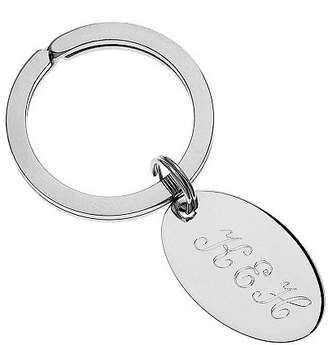 Asstd National Brand Personalized Sterling Oval Key Ring