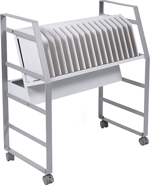 Luxor 16-Unit Open Charging Cart, White/Gray Steel (LOTM16)