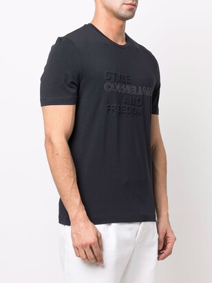 Corneliani slogan-embossed logo T-shirt