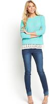 Thumbnail for your product : South Tuck Stitch Lace Hem Jumper