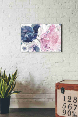 Epic Graffiti 'Fireworks Abstract Navy Blue Flower Crop' By Albena Hristova