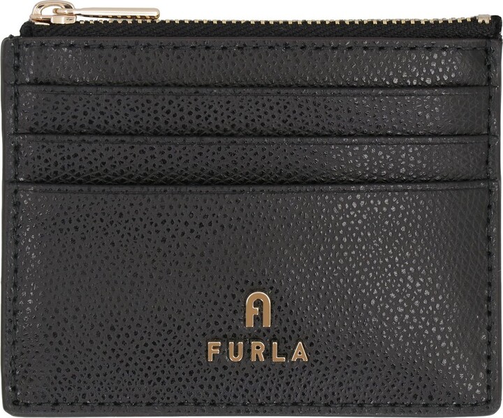 Furla Camelia Logo Plaque Zip-Up Small Card Holder