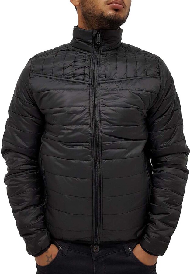 Generic Threadbare Men's Puffer Quilted Padded Designer Funnel Neck