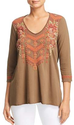 Johnny Was Elim Embroidered Draped Top
