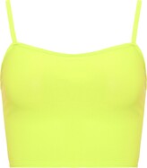 Thumbnail for your product : WearAll Womens Strappy Sleeveless Ladies Bralet Crop Stretch Vest Top - Neon Green - 12-14