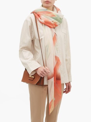 Etro Abstract-print Fine-woven Cashmere Scarf - White Multi