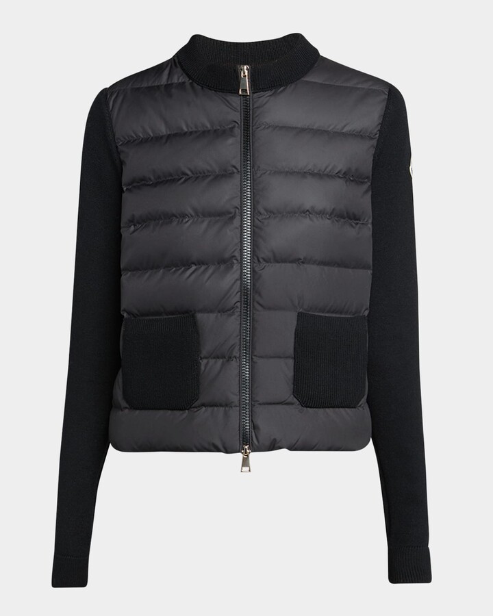 Moncler Padded Wool Zip-Up Cardigan