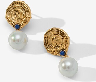 Iridescent 24K Gold Plated Freshwater Pearl Earrings | Cheyanne Symone