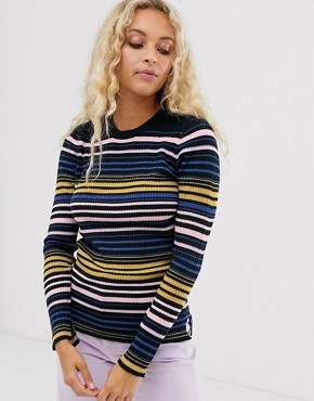 Just Female Crystal stripe wool jumper