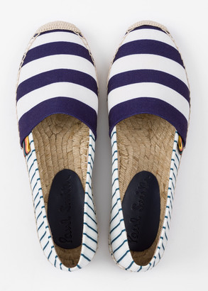 Paul Smith Women's Navy And White Stripe Canvas 'Sunny' Espadrilles