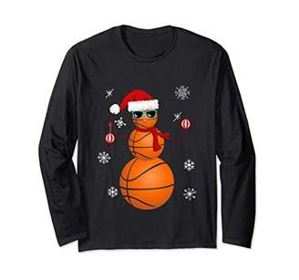 Basketball Shooting Guard Xmas Snowman Santa Snow Snowlfake Long Sleeve T-Shirt