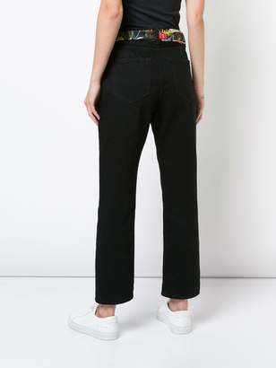 Off-White cropped foulard belted jeans