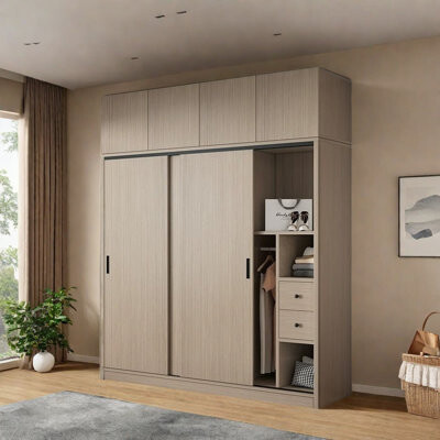 marlao Simple And Fashionable Grey Wardrobe