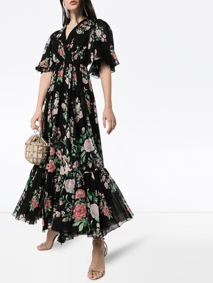 Giambattista Valli Ruffled Floral Print Maxi Dress