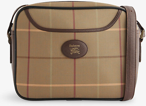 Reselfridges Womens Brown Light Brown Pre-Loved Burberry Check Canvas Crossbody Bag