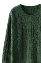 Thumbnail for your product : Rhombus Pattern Knitted Green Jumper